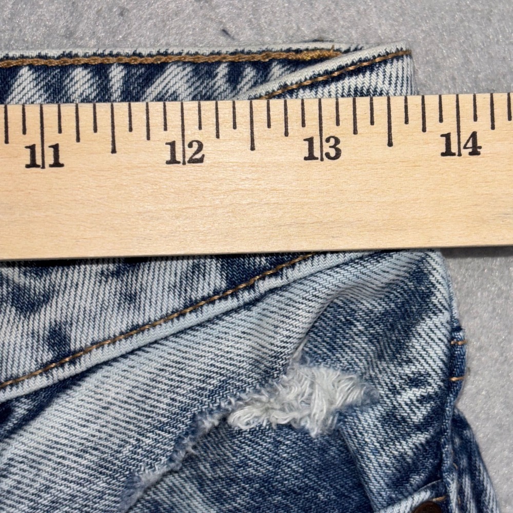 We The Free Jeans Womens 27 Blue Acid‎ Wash High Rise Distressed Tapered Denim - Picture 12 of 16